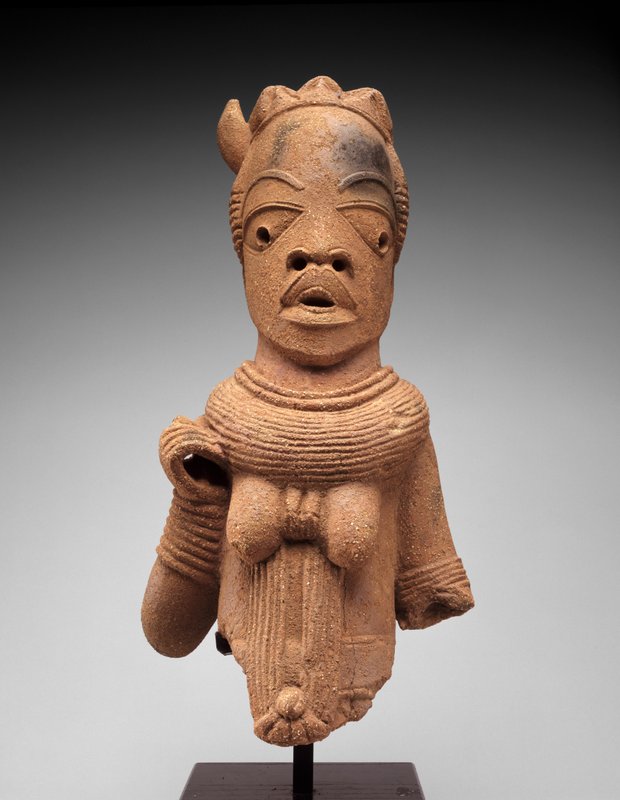 ナイジェリアアンティーク　大きな瞳や頭のフォルム美しく芸術的な特大の一刀彫の彫刻 Nok Culture Nok Culture - Head